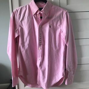 Pink polo button down